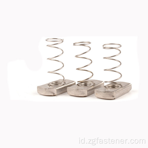 Stainless Steel Spring Nut Ukuran Standar Spring Lock Nut Galvanis